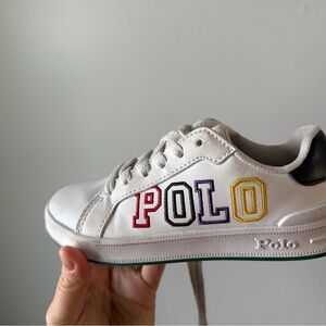 Polo by Ralph Lauren Kids Heritage Court Multi-Color Logo Sneakers